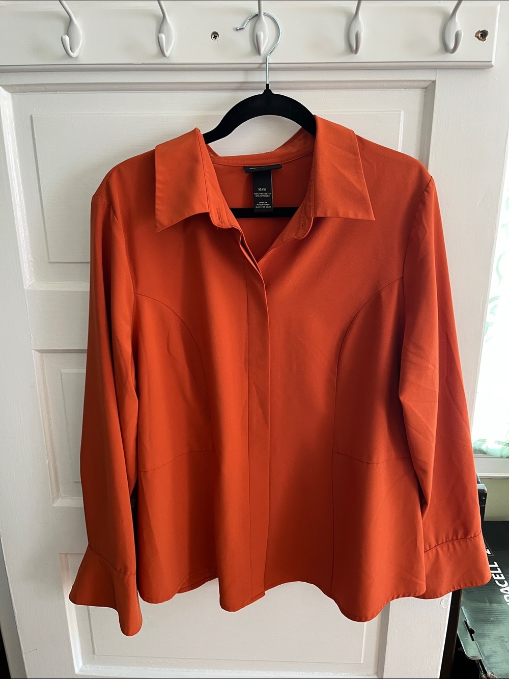 Lane Bryant Burnt Orange Button-Front Collared Shirt